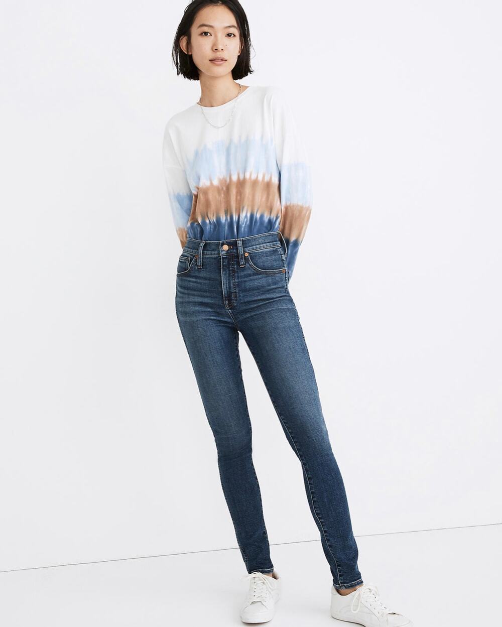 Madewell 10 High Rise Skinny Jeans 24 Heatrich Cashmere Blend Blue Cordell Wash